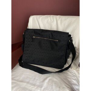 bebe black logo messenger diaper bag exc cond